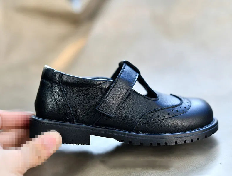 Children shoes British leather princess shoes Geniune leather shoes baby shoes spring autumn models single shoes campus soft sho