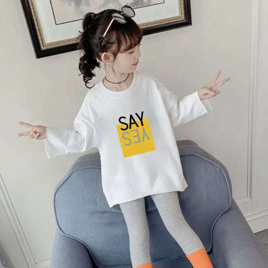 Emma Spring Autumn Girl Casual Sleeve Wide T-Shirt Baby Kids Children