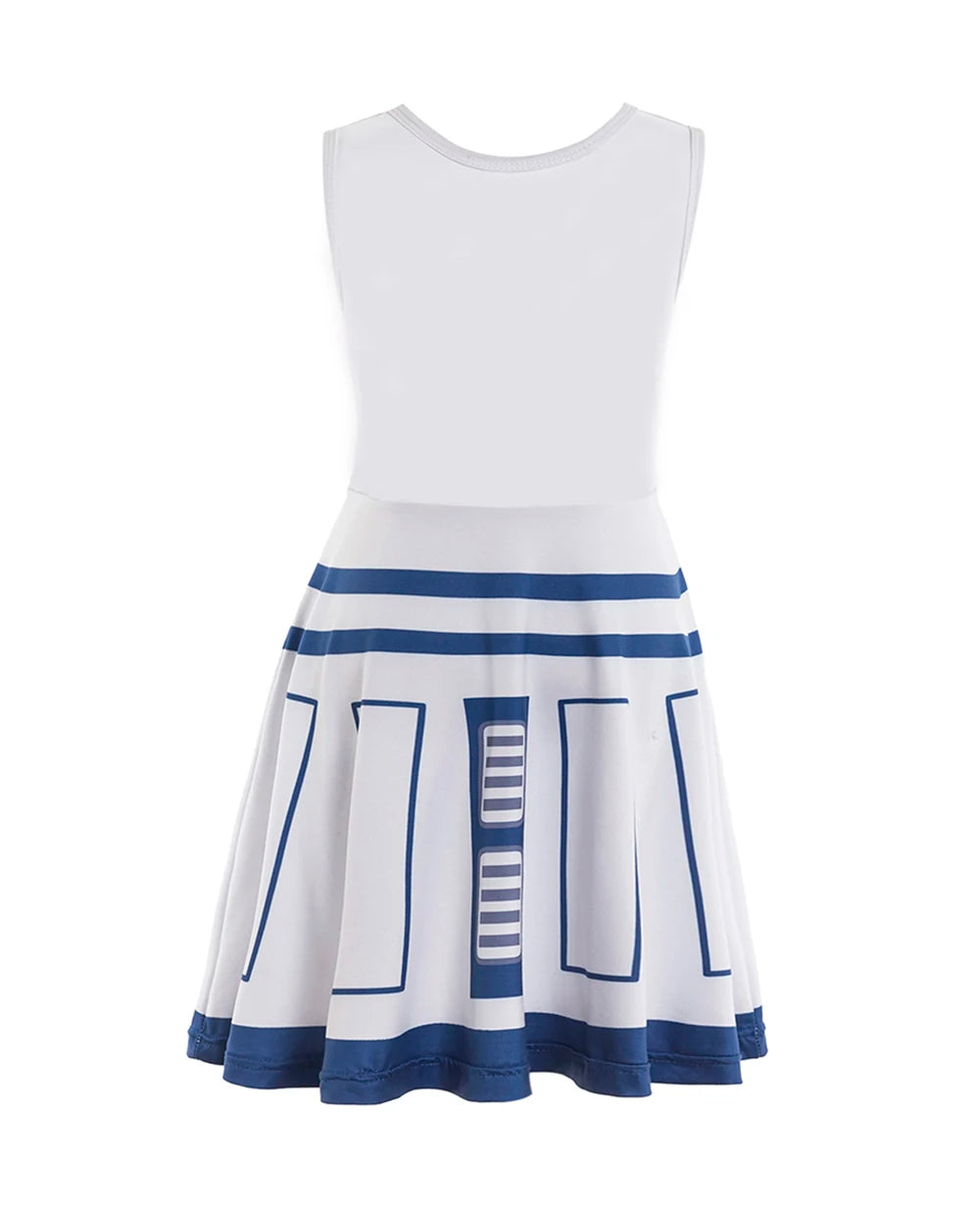 Girl's Droid Dress Girl's Droid Costume Girl's Star dress Girl's princess Costume Little Blue Droid R2D2 dress
