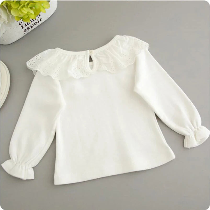 Pamela Long Sleeve Ruffle Doll Collar Top