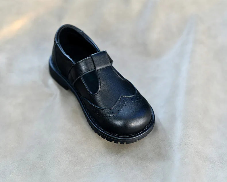Children shoes British leather princess shoes Geniune leather shoes baby shoes spring autumn models single shoes campus soft sho