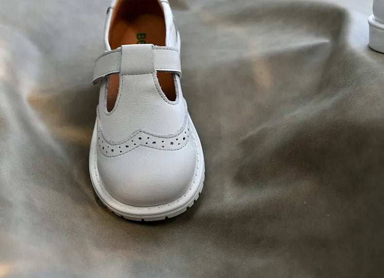 Children shoes British leather princess shoes Geniune leather shoes baby shoes spring autumn models single shoes campus soft sho