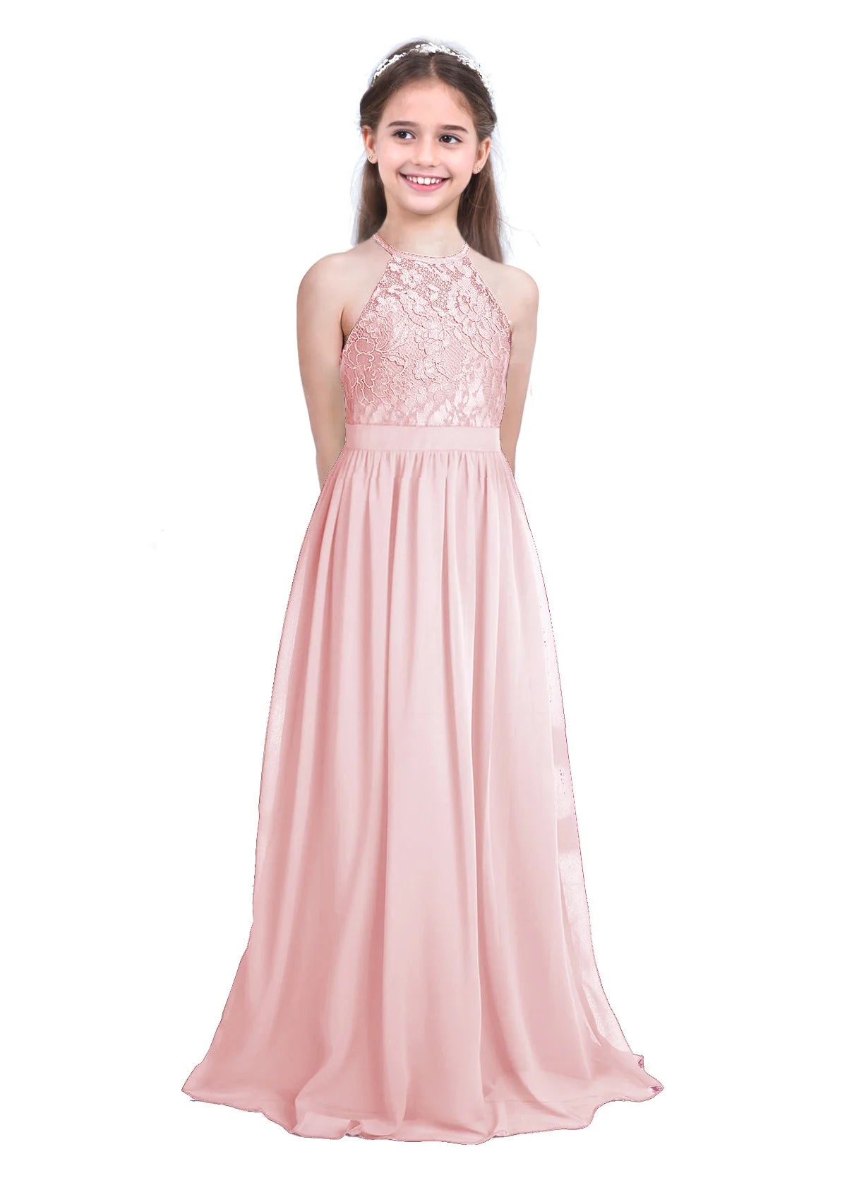 Summer Fashion Flower Girls Dress Wedding  Birthday Party Kids Long Dress