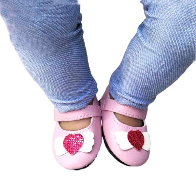Baby Doll Shoes for 43cm Born Baby Doll Single Shoes Fits for 18" Girl Doll Sequin Shoes Accessories