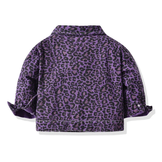 Yanisa Baby Girls Causal Infant Leopard Ripped Jackets