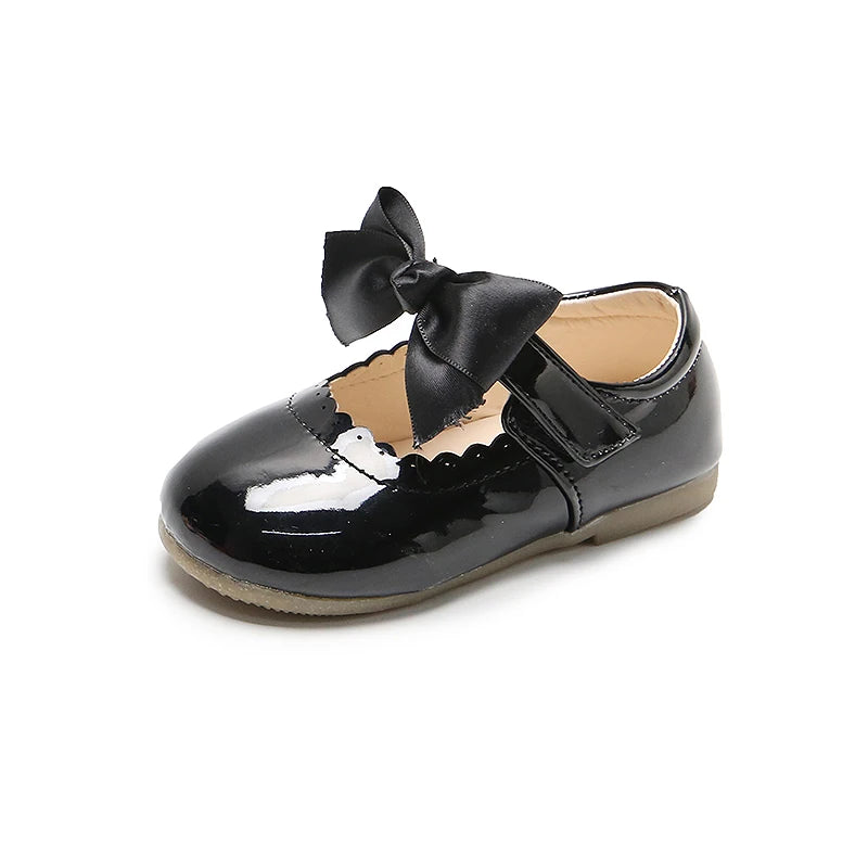 Spring Autumn Baby Girls Shoes Cute Bow Patent Leather Princess Shoes