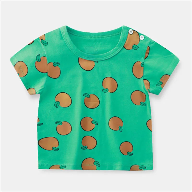 Gael Short Sleeve Cartoon Print Tees - GuGuTon baby store - Baby Fashion - Toddlers Outfits - Babies Outfits - Toddler Clothes - Kids Clothing - Newborn Clothes - Newborn Wear - Kids Wear - Trending Clothes - Trending Outfits - Fall Fashion - Winter Fashion - Girls Clothes - Boys Clothes - Babies Wear - Kids Accessories - KidsWear - Summer Clothes - Summer Fashion - Summer Trend - Falls Sweaters - Tops - Bottom - Jeans - Blouse - Dresses - Newborn Dresses - Toys