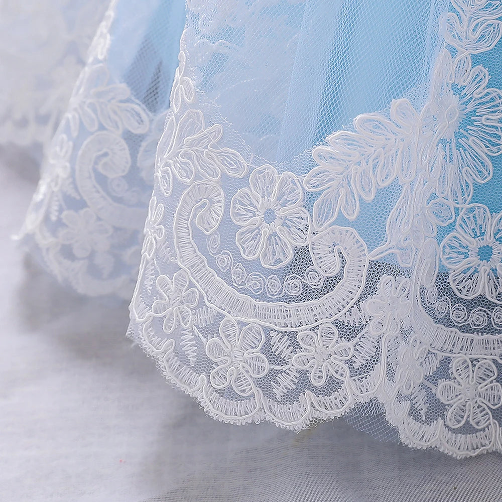 Baby Girls Dress Newborn Girl Long Sleeve Lace Party Wedding Dresses