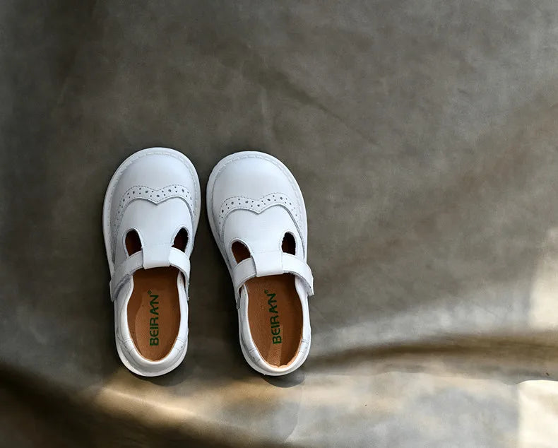 Children shoes British leather princess shoes Geniune leather shoes baby shoes spring autumn models single shoes campus soft sho