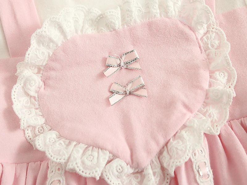 Newborn Baby Girl Tutu Dress for Birthday Bow Long Sleeve Spring Lace Girls Dresses & Hat Princess Clothes Set
