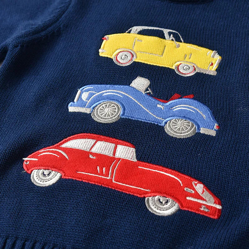 Leo Cartoon Car Boys Pullover Sweaters