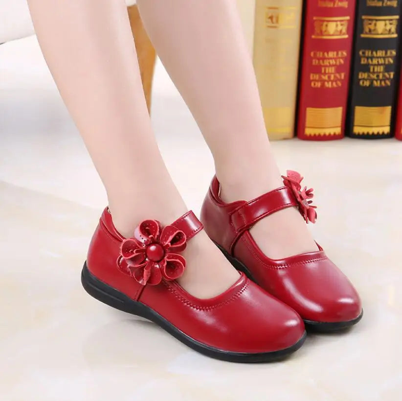 Girls Leather Shoes for Children Wedding Dress Princess School Shoes