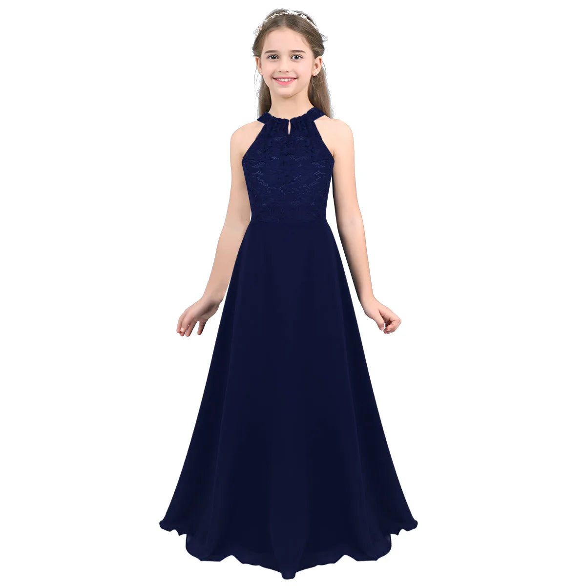 Summer Fashion Flower Girls Dress Wedding  Birthday Party Kids Long Dress