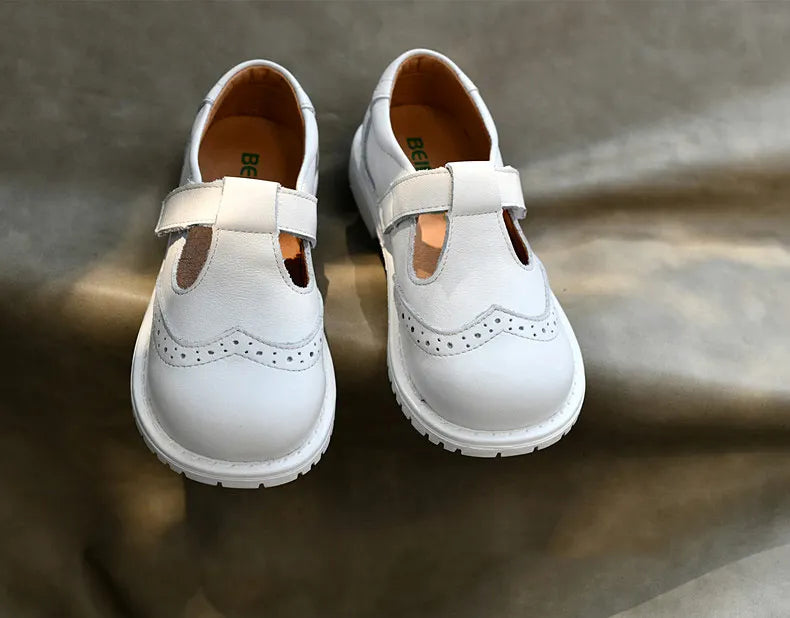 Children shoes British leather princess shoes Geniune leather shoes baby shoes spring autumn models single shoes campus soft sho