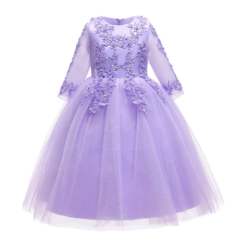 2025 new year dress flower girl dress female baby elegant embroidery  dress
