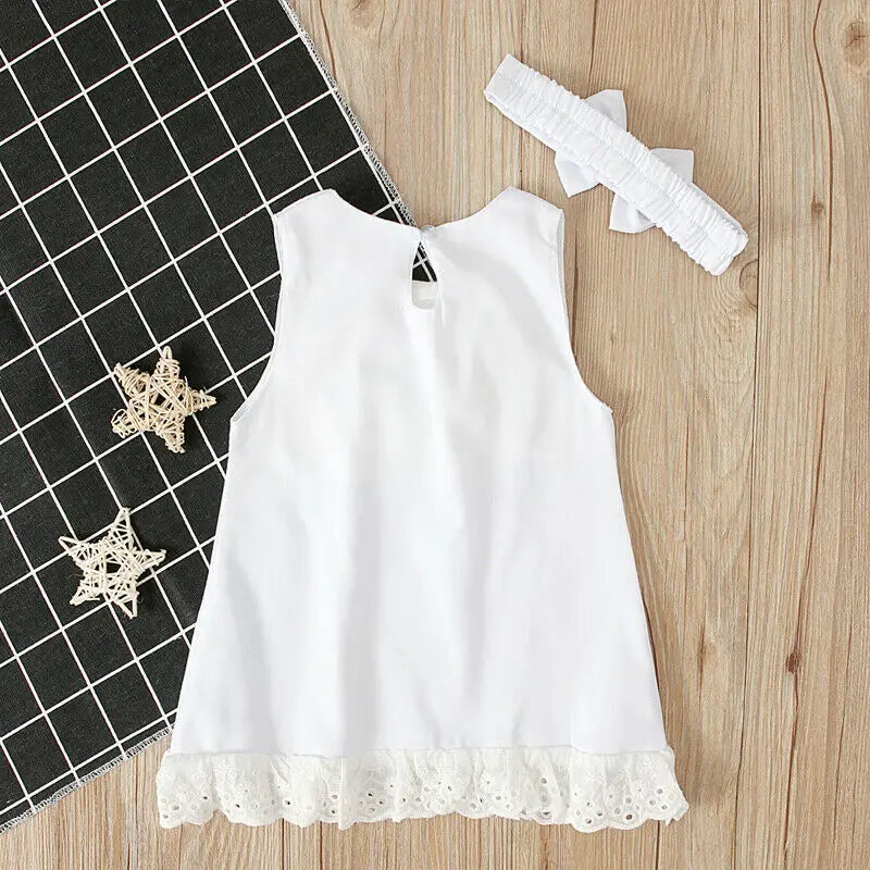 Rina Baby Girl White Lace Romper Dress for Summer
