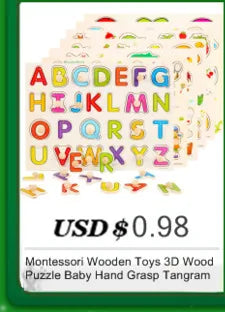 Kids Wooden Toys 3D Wood Puzzle Cartoon Animals Cognitive Jigsaw Puzzle