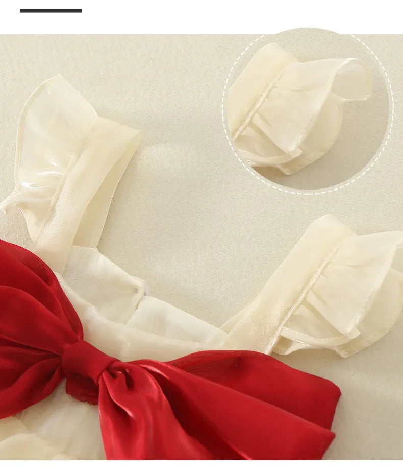 New Baby Girl Dress Summer Child Sweet Princess Infant Twins Party Wedding Children Clothing Birthday Gift Bowknot Bebe Ropa