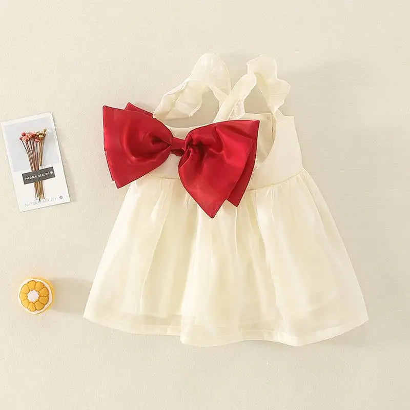 New Baby Girl Dress Summer Child Sweet Princess Infant Twins Party Wedding Children Clothing Birthday Gift Bowknot Bebe Ropa