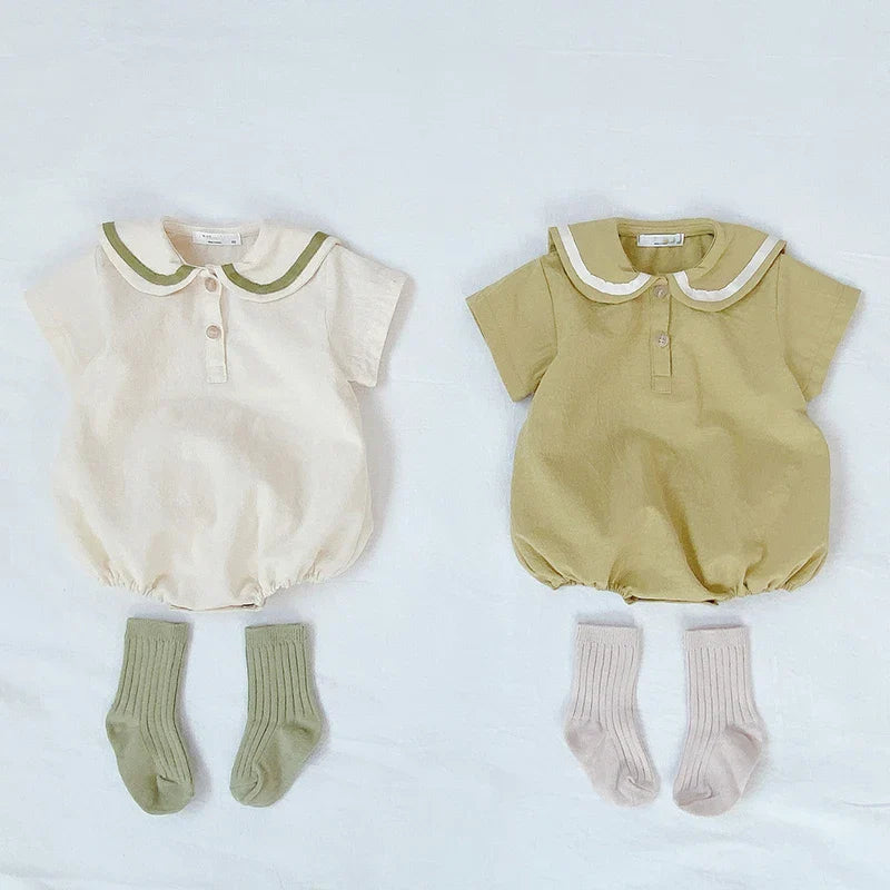 Elena Preppy Style Elegant Romper