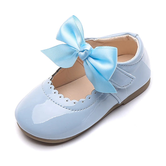 Spring Autumn Baby Girls Shoes Cute Bow Patent Leather Princess Shoes