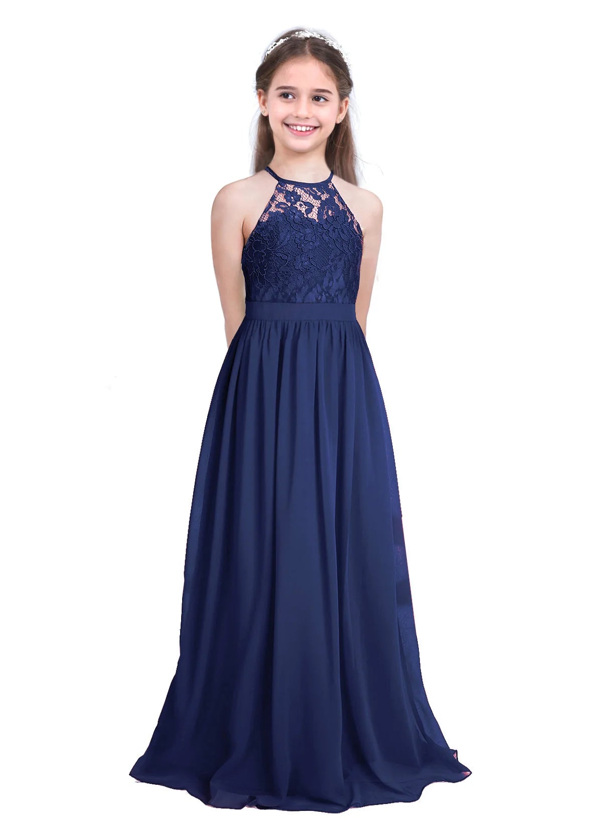 Summer Fashion Flower Girls Dress Wedding  Birthday Party Kids Long Dress