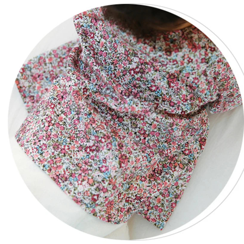 Magnolia Lace Collar Floral Long Sleeve Cotton Top