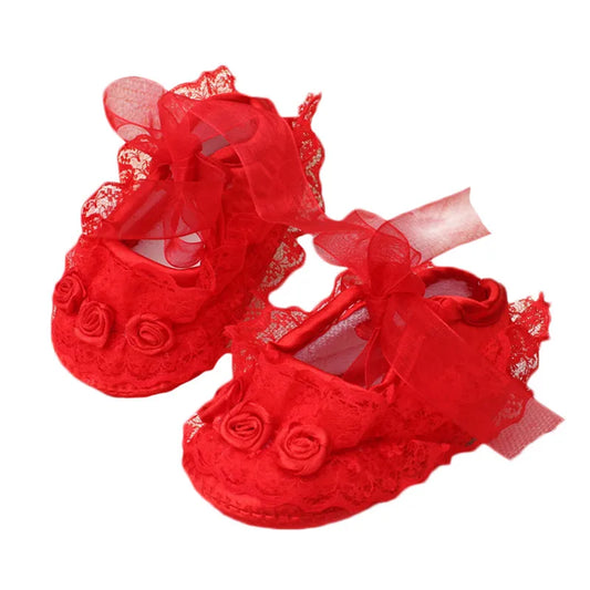 Baby Girl Shoes First Walkers Lace Floral Newborn Baby Shoes Princess