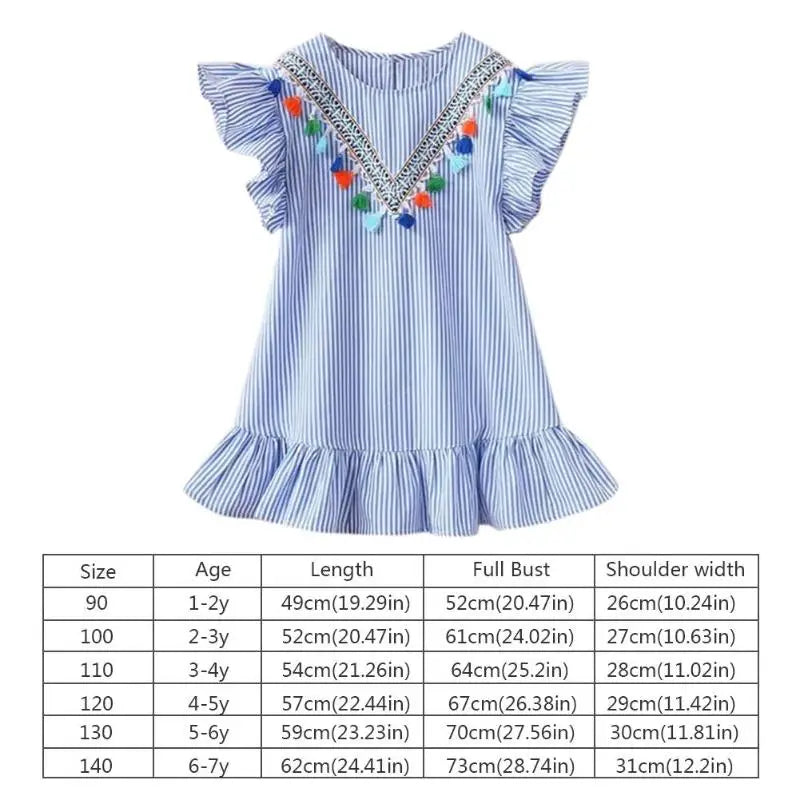 Manuela Girl Stripe Princess Dress Toddler Baby Dress