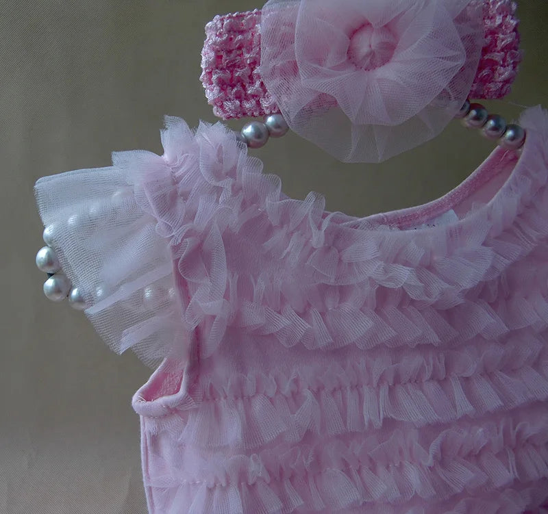 Summer Ruffles Newborn Baby Girl Dress Princess Party Girls Dresses & Headbands Infant Costume