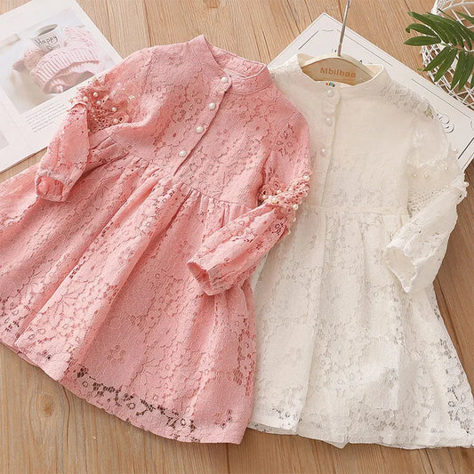 2025 Spring Autumn 3-14 years Children England Style Princess Long Sleeve Dress