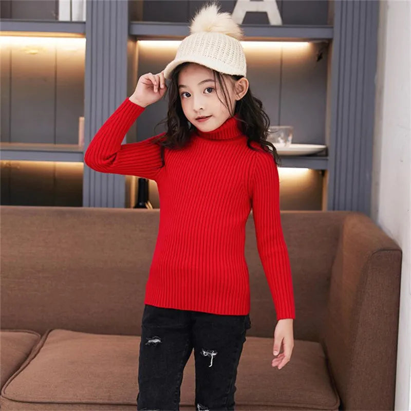 Nora Turtleneck Knitted Clothes Autumn Children Tops