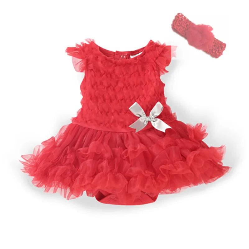 Summer Ruffles Newborn Baby Girl Dress Princess Party Girls Dresses & Headbands Infant Costume