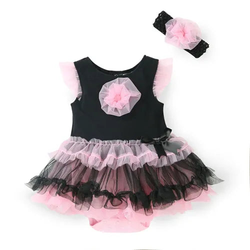 Summer Ruffles Newborn Baby Girl Dress Princess Party Girls Dresses & Headbands Infant Costume