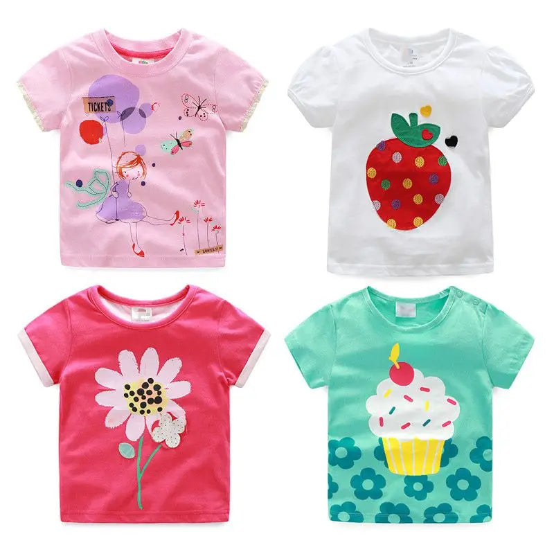 Emilia Kids Children Flower Print Baby Basic Cartoon Cotton Girls