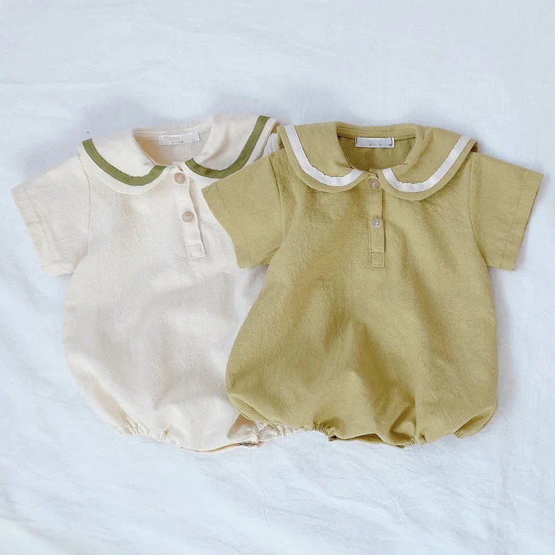 Elena Preppy Style Elegant Romper