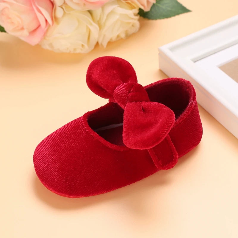 0-18M Newborn Infant Baby Girls Shoes Velvet Red Christmas 0-18M Princess Girl