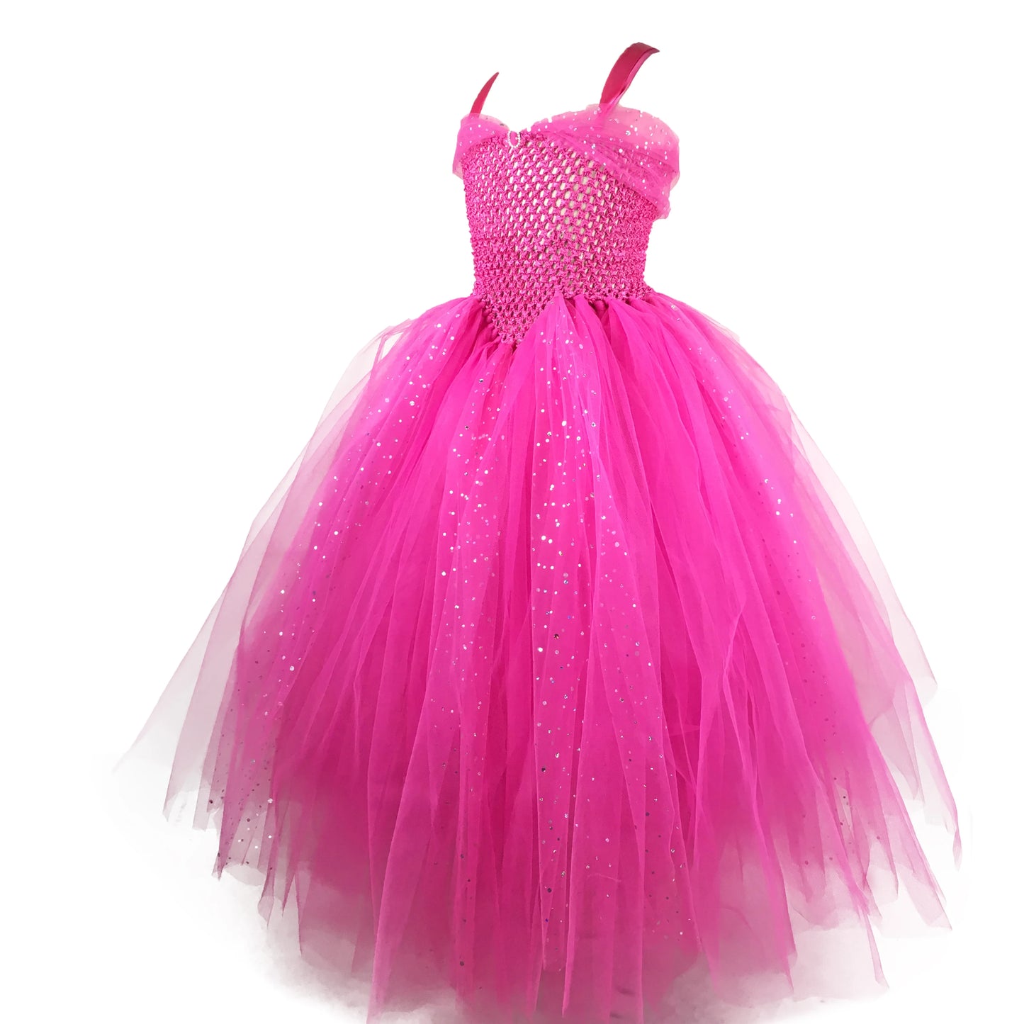 Gina Girls Pink Tulle Tutu Dress for Kids - Sparkle Party Gown
