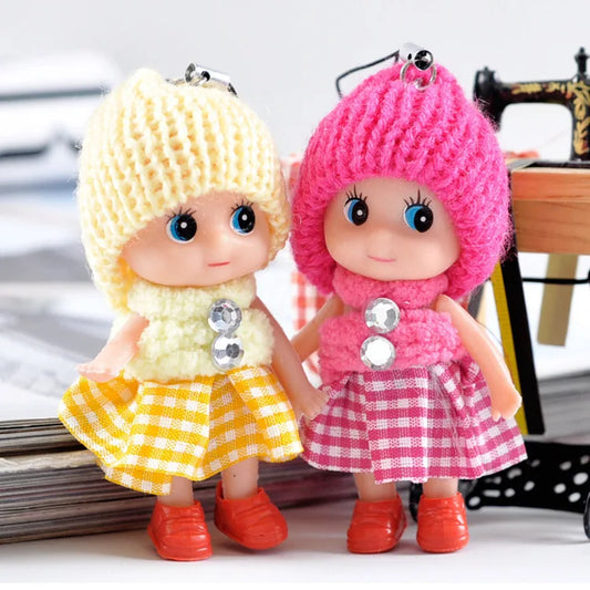 5 Pcs Kids Mini Doll Toys for Girls 8 Cm Cute Soft Plush Skirt Dolls