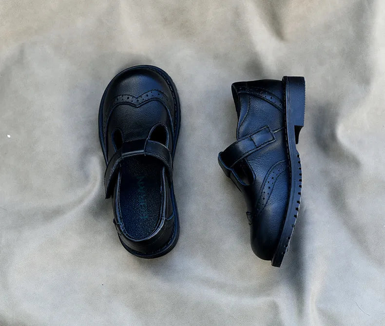 Children shoes British leather princess shoes Geniune leather shoes baby shoes spring autumn models single shoes campus soft sho