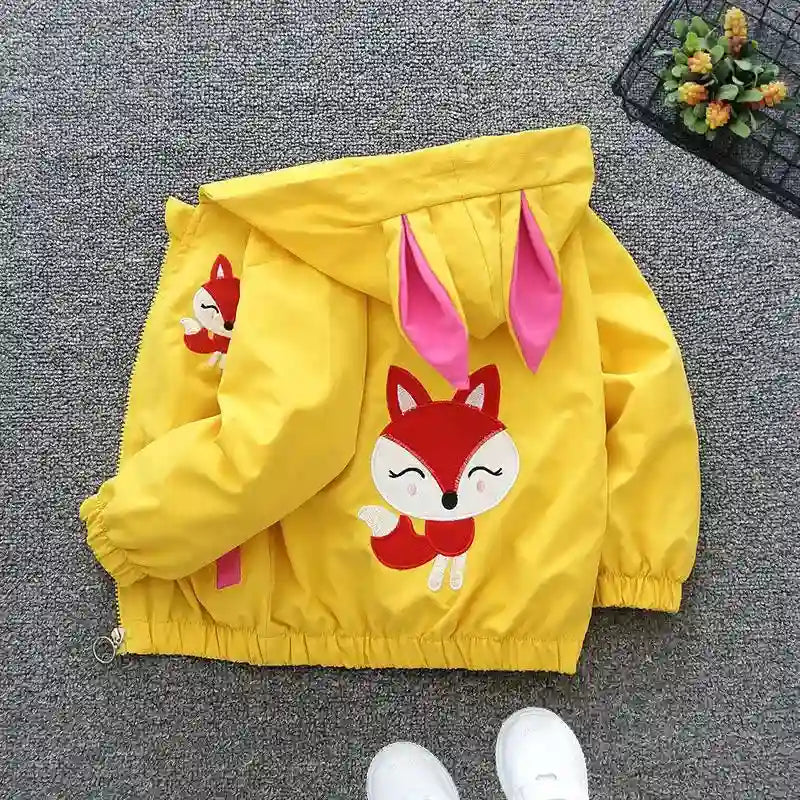 Eliza Cartoon Girls Jackets for Toddlers - Cute Fox Design