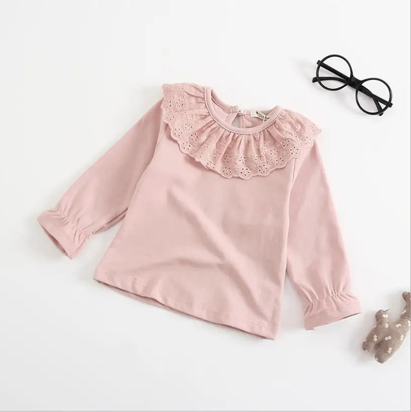 Allison Sweet Princess Style Solid Color Tops