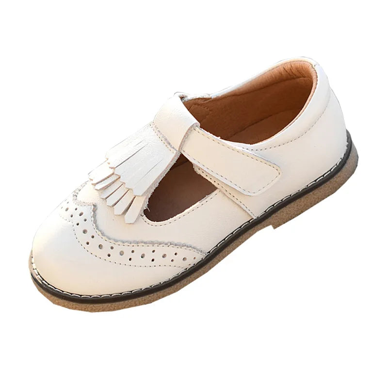 Spring Genuine Leather Children Casual Shoes Fashion Tassel Princess Shoes Non-slip Breathable Baby Girls Shoes