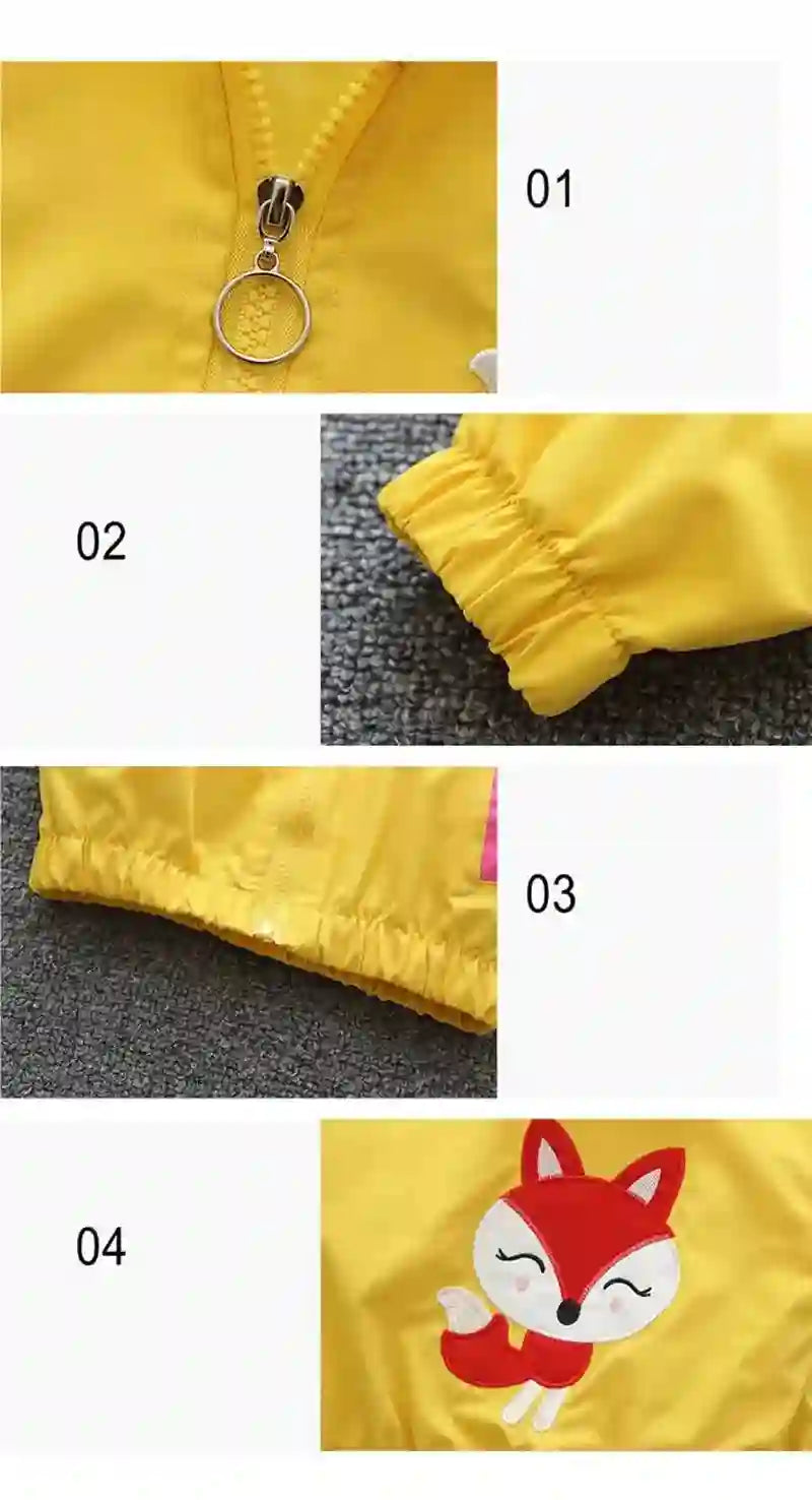 Eliza Cartoon Girls Jackets for Toddlers - Cute Fox Design