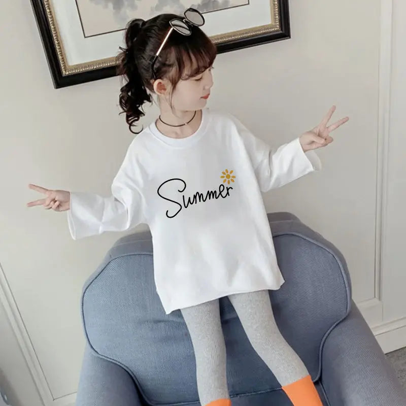 Emma Spring Autumn Girl Casual Sleeve Wide T-Shirt Baby Kids Children