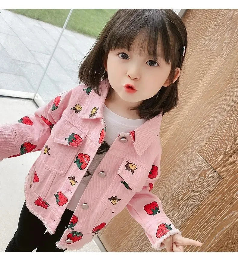 Nadia Baby Girl Jacket Long-Sleeve Strawberry print
