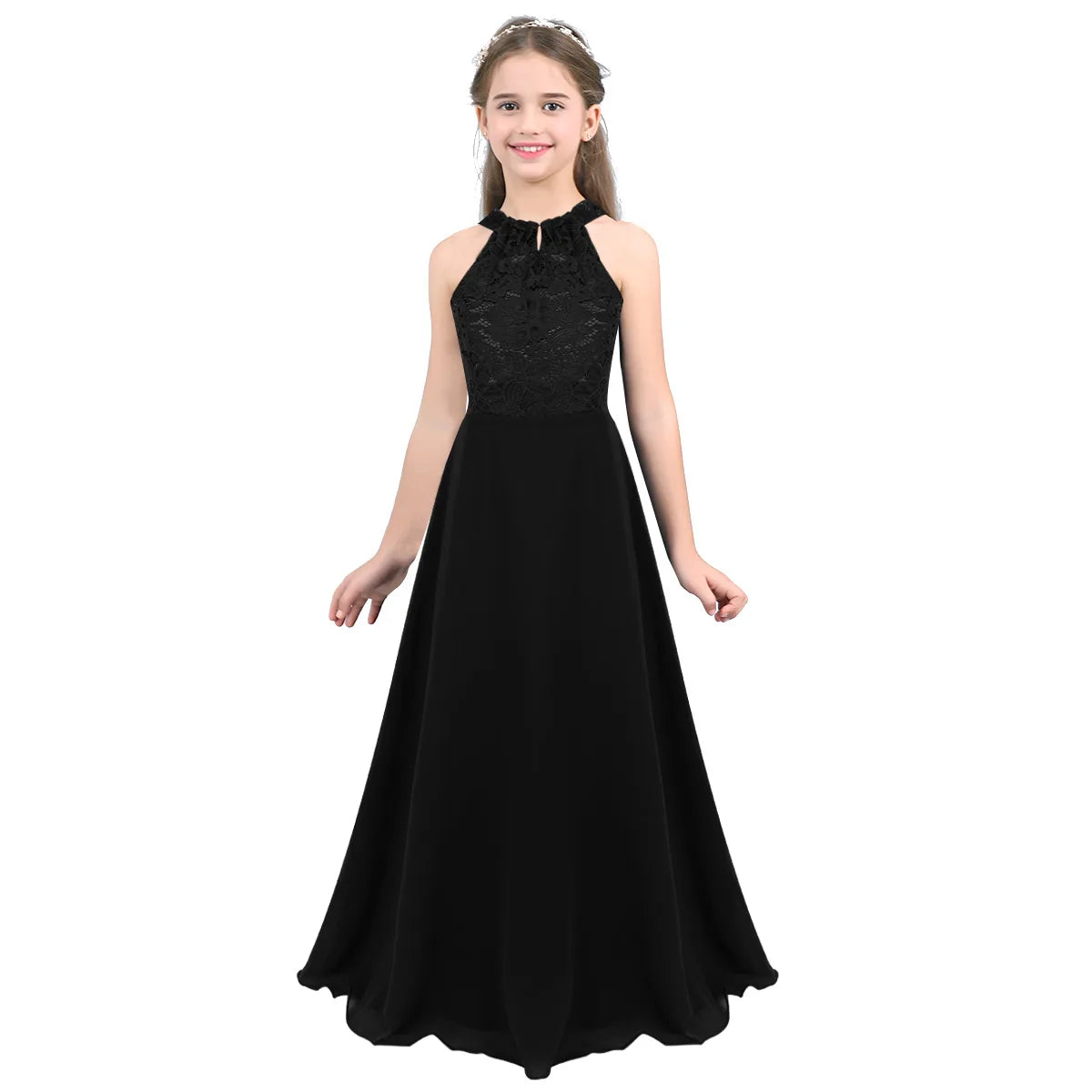 Summer Fashion Flower Girls Dress Wedding  Birthday Party Kids Long Dress