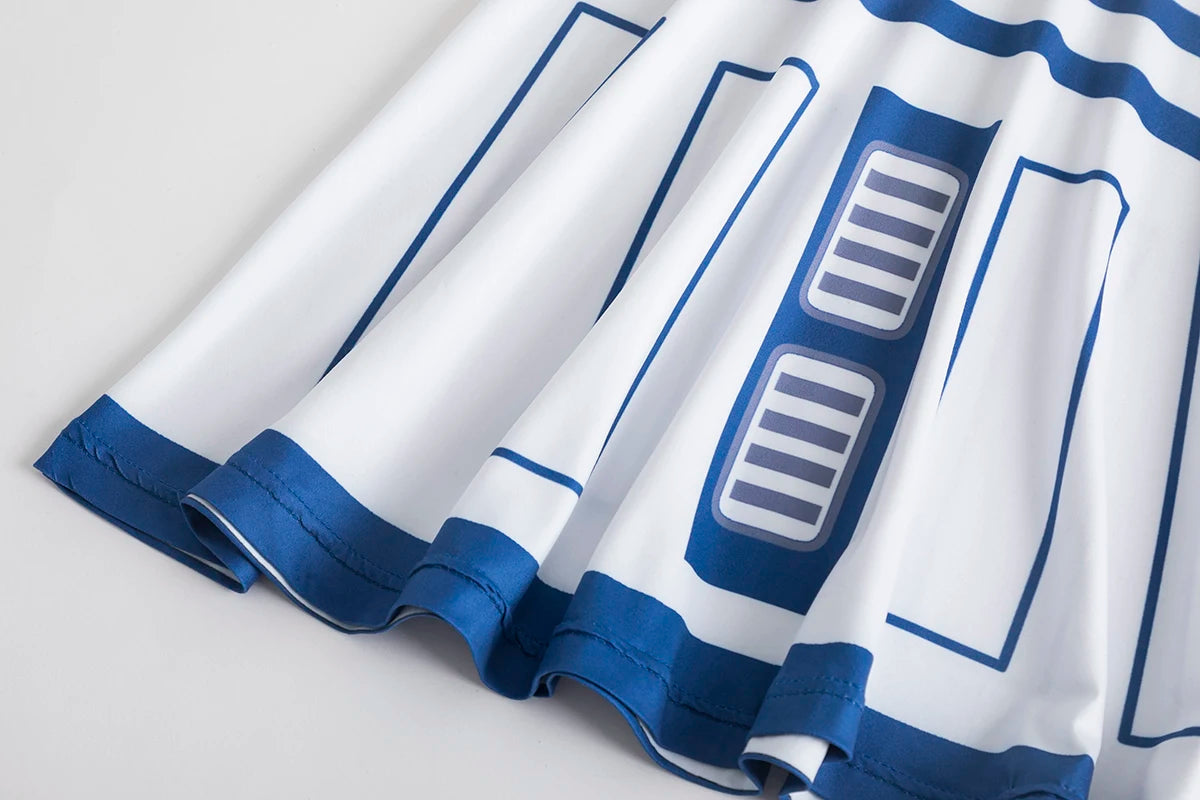 Girl's Droid Dress Girl's Droid Costume Girl's Star dress Girl's princess Costume Little Blue Droid R2D2 dress