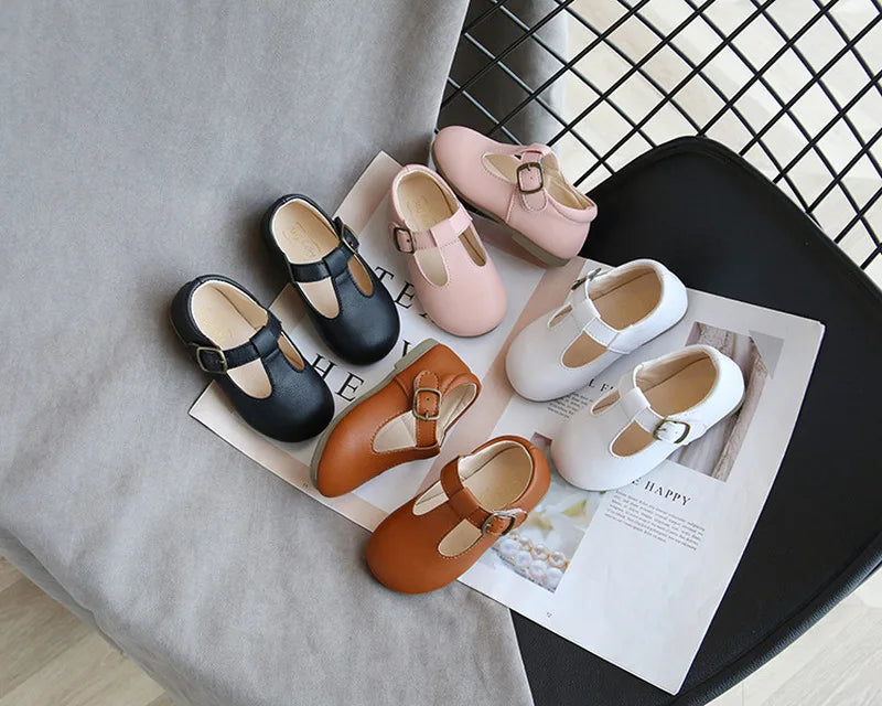 2024 New Girls Sandals Rivets Single Shoes Kids Leather Shoes Children Nude Sandal Toddler Girls Princess Flat Dance Shoes
