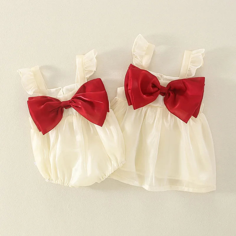 New Baby Girl Dress Summer Child Sweet Princess Infant Twins Party Wedding Children Clothing Birthday Gift Bowknot Bebe Ropa